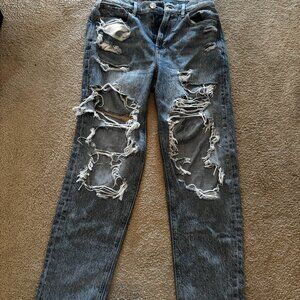 American Eagle 90s Boyfriend Ripped Jeans, Size 0, light wash
